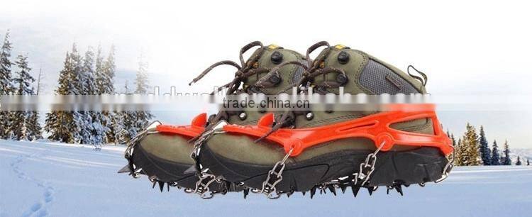 12 teeth claws climbing non-slip shoes cover crampons with chain spike