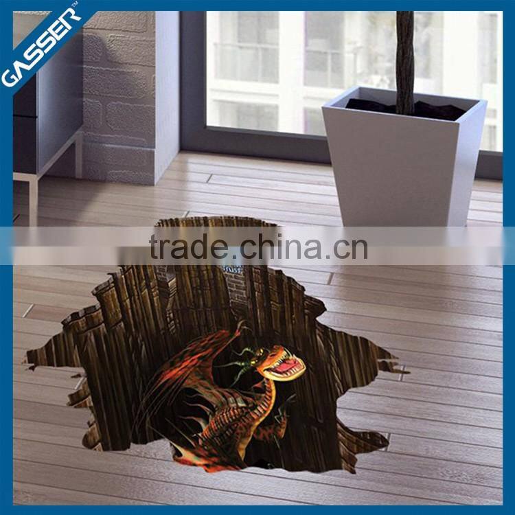 2016 new product decoration printing 3d floor stickers