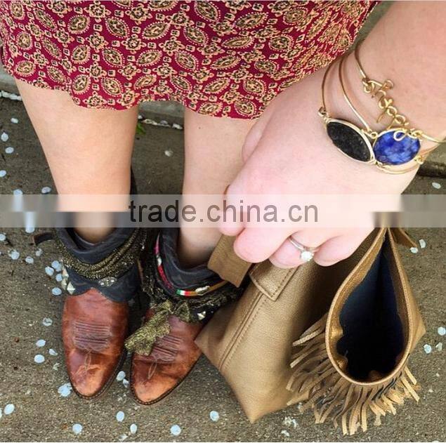 Monogram Personalized Leather Wrap Floating Lockets Bracelet