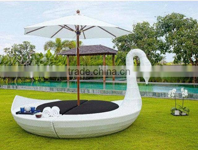 outdoor synthetic rattan furniture aluminium beach bed