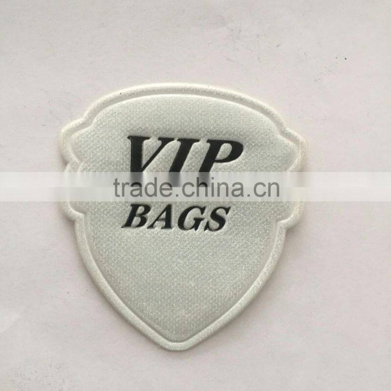 High quality fashion cool design custom brand handbag logo style reflective garment label