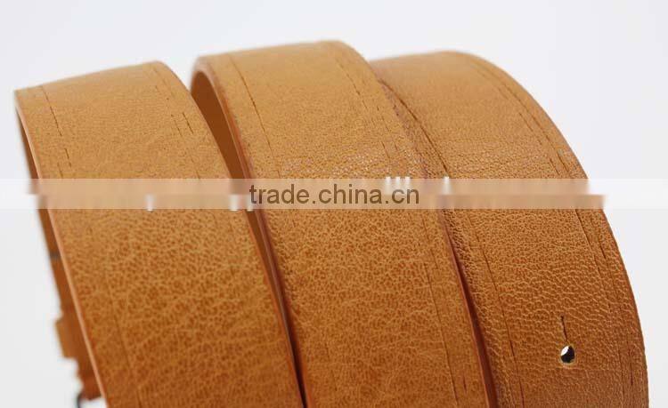 2015 Vintage Style women's fashoion brand PU belt with shiny rhinestone BIG buckle