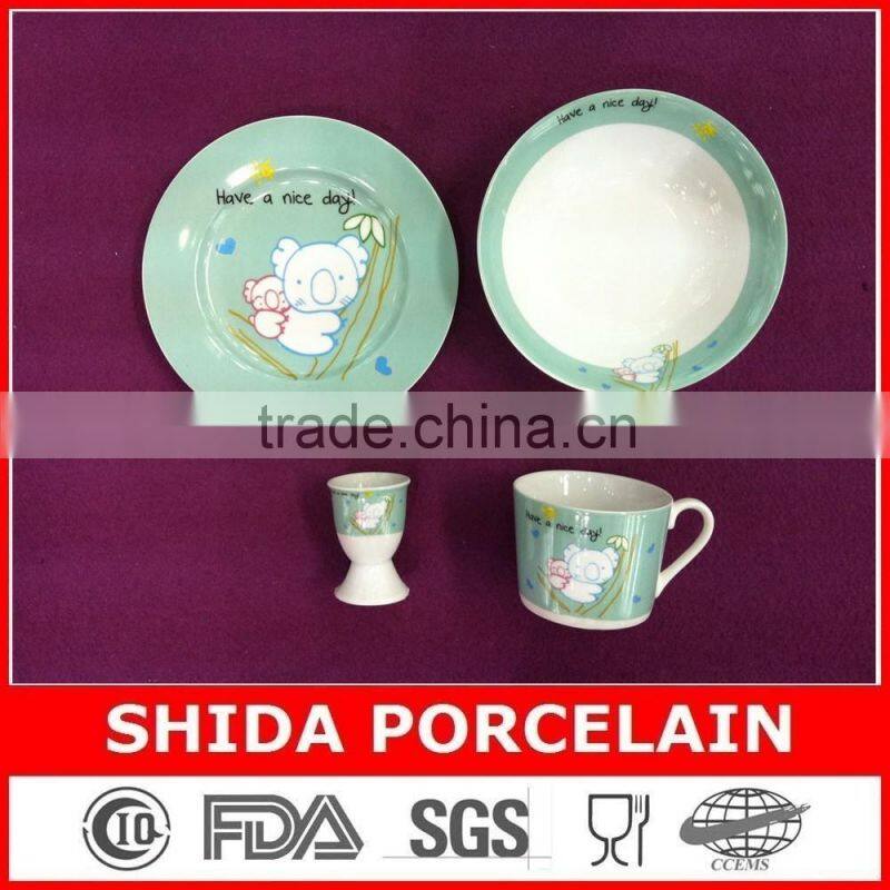 brand new porcelain children breakfast set 4pcs children dinner set