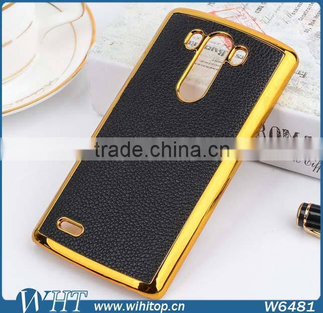 Fancy Mobile Phone Cover PC Chrome Leather Coated for LG G3 Case