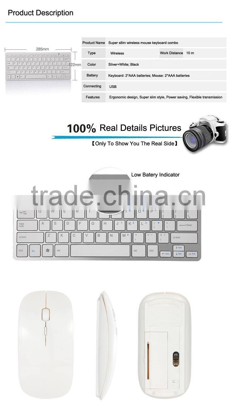 New 2.4G wireless keyboard and mouse combo with X-Structure design KM801