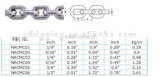US Standard NACM84/90 Stainless Steel chain