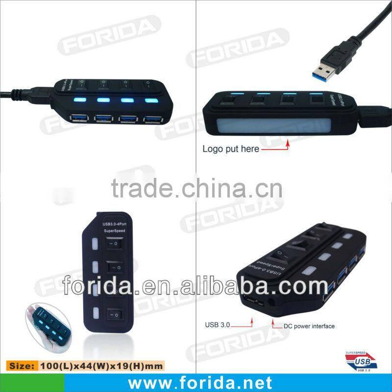 4 Ports Powered USB Hub 3.0