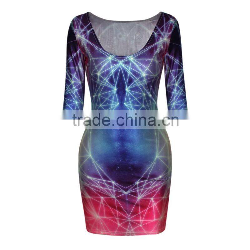 Fashion evening dress for fat women sexy 3D lady fashion dress