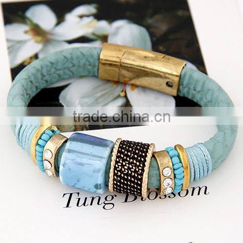 In stock marvelous gorgeous delicate leather bracelet wholesale, leather bracelet for women, cheap leather bracelets