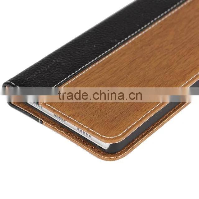 2016 New Products Wood Wallet Flip Cover Case Leather Mobile Phone Case for iPhone 6 iPhone 6 Plus 5.5 6s