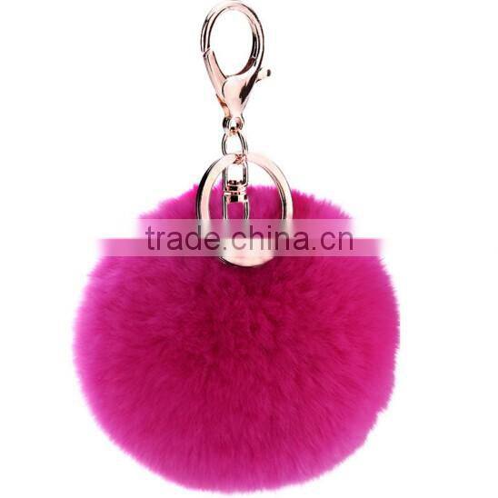 Fur accessory bag keychain with Rabbit hair ball