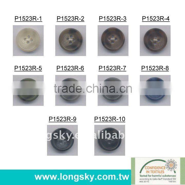 (#P1292-07) eco friendly customized fashion designer colourful round resin clothing button