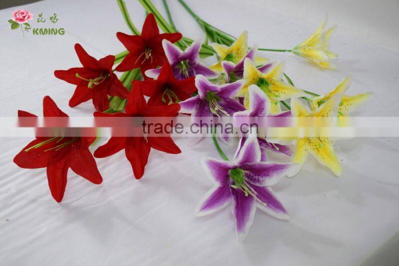 Single stem fashion accessory artificial potted lily for home decoration hotel decoration
