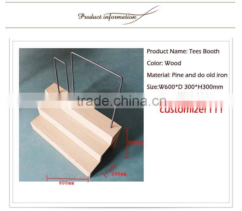 Sample Display Metal Racks/ keystone Three-Stairs Wooden Display Rack /Ties Pendant Metal Shelf