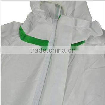 Non woven overall with elastic hood anti-dust anti- chemical splash waterproof working clothes