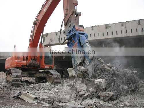 Excavator steel cutting shear, pulverizer, crusher