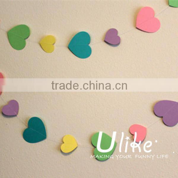 2014 hot selling party paper jointed banner garland triangle shaped cheap paper banners for christmas hanging decorate