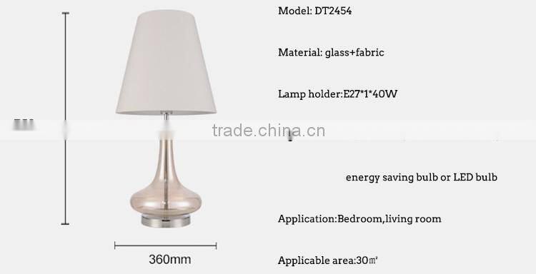 Zhongshan Modern decorative glass fancy horn iron vase base study table lamp for living room