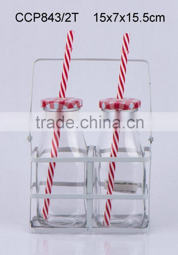 Glass bottle with wooden box(CCP738FS/6W)