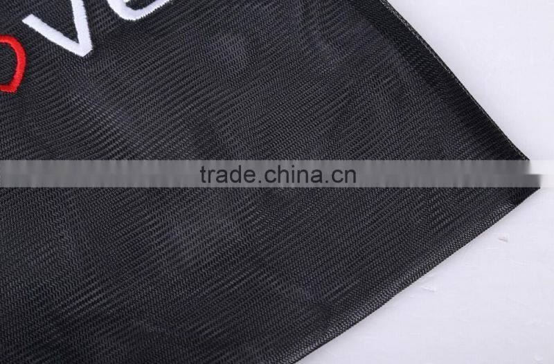 YIWU RODA 100%polyester exquisite embroidery square black washing bag
