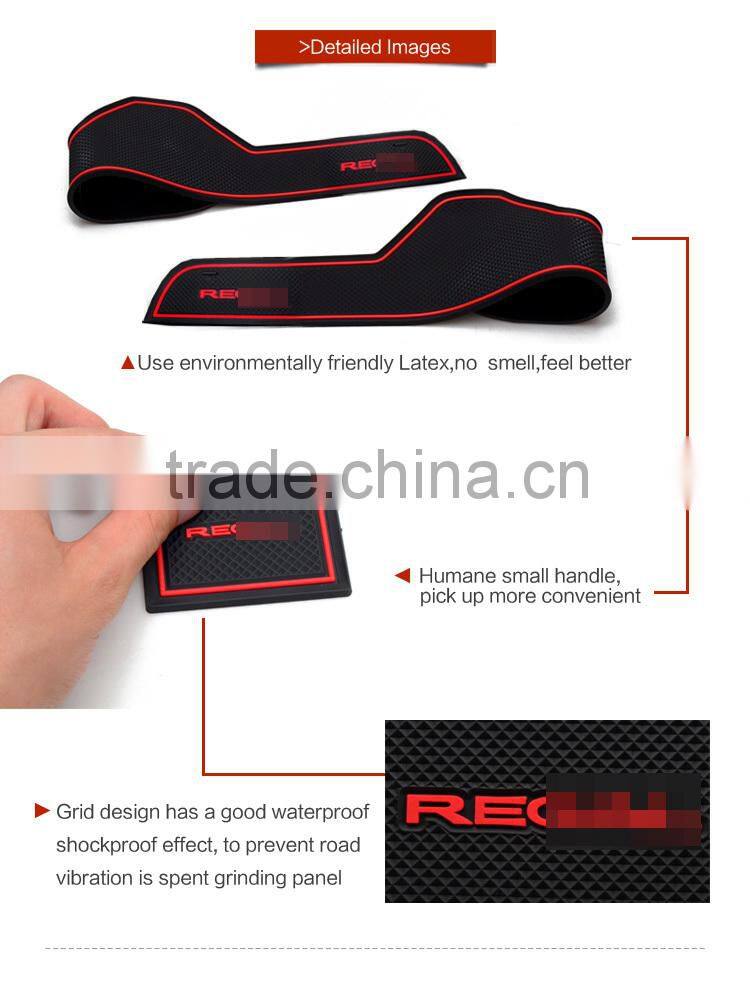 Car accessories Car Door slot rubber mats for Buick Regal( low configuration) 2014-2015 9pcs/set