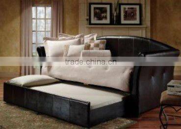 Upholstered Leather Daybed with Trundle