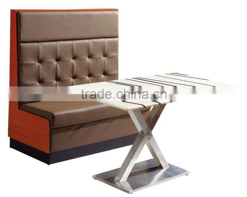 foshan custom fabric diner booth sofa with button