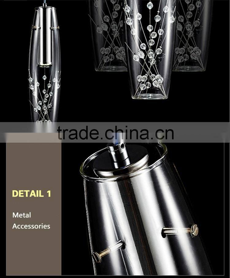 Hot Selling 1/3/4/6/9/12 Heads Glass Pendant Lamp 220V Pendant Hanging LED Lights