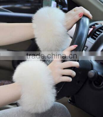 Fashion Accessory Genuine Silver Fox Fur Cuff / Real Fox Fur For Decorate