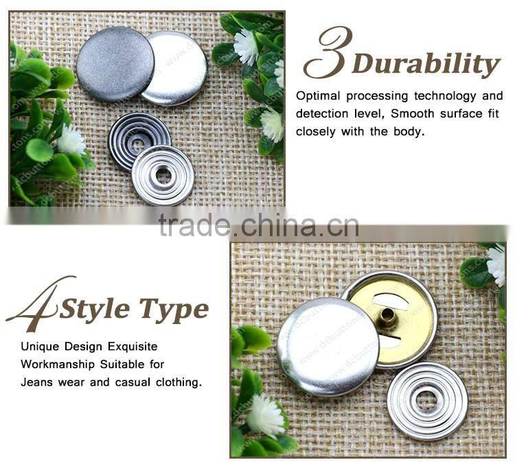 Fashion custom metal button sanps for leather