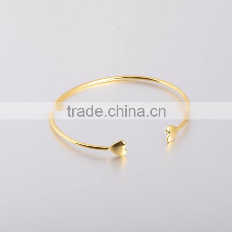 Korean Fashion Double Heart Gold Plated Bracelet