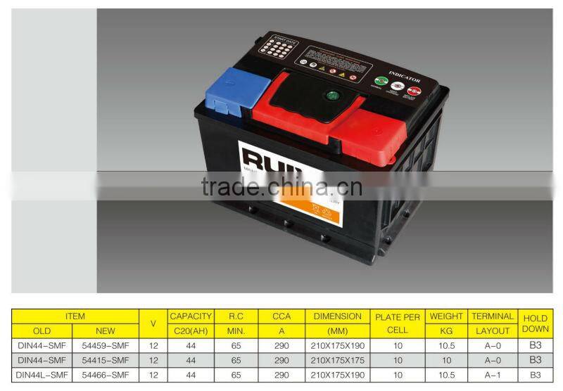Auto battery 62534 12v125 AH Europen standard 12V Starting DRY CHARGED BATTERY made in China