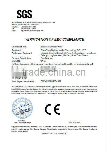 Trade asssurance supplier 5 megapixel USB document Scanner