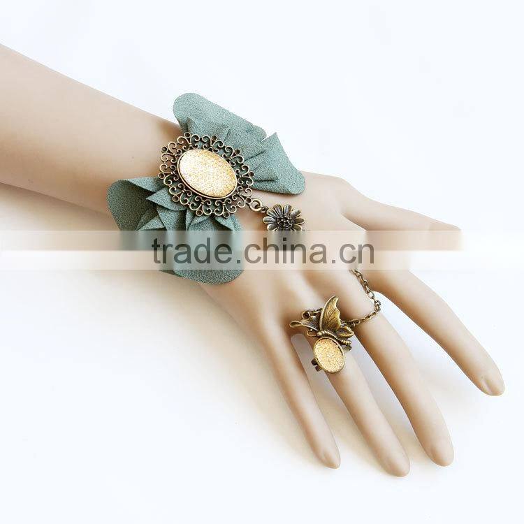 Lace female jewelry chain bracelet with ring
