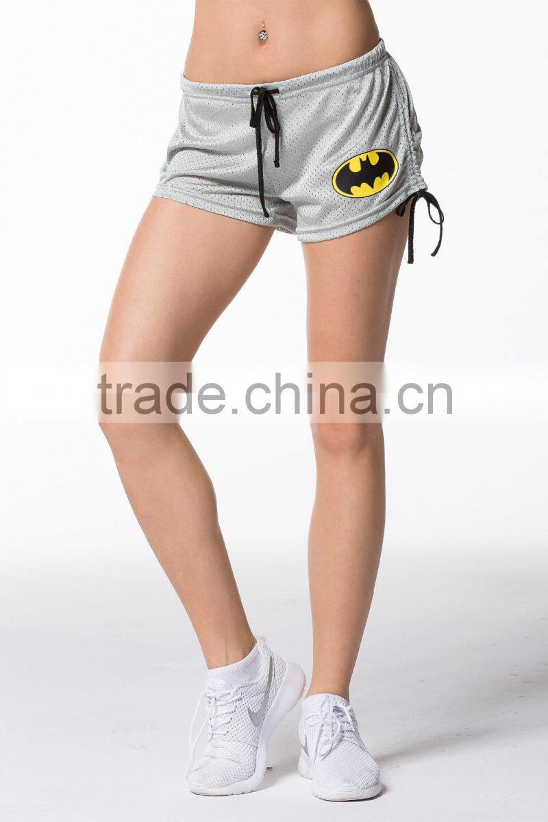 Women Bat-man Sport Shorts Gym Running Athtetic Breathable Quickly Dry Shorts