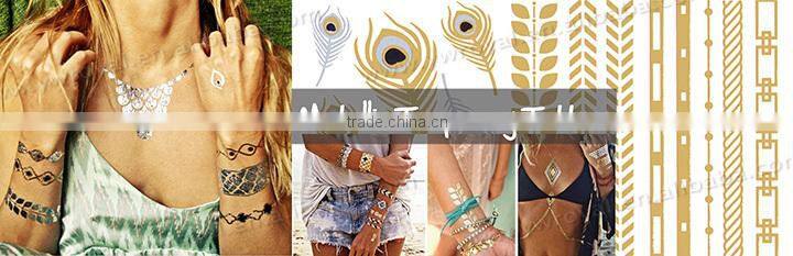 Cool Design Airbrush Body Art Black Gold Temporary Tattoos