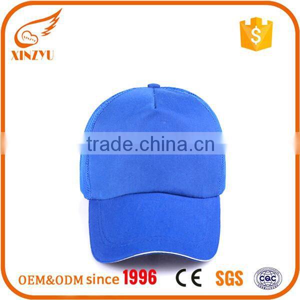 Custom promotional royal navy hats 5 panel mesh baseball caps no logo