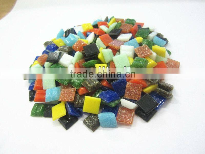 Light green 20x20mm vitreous glass chip piece