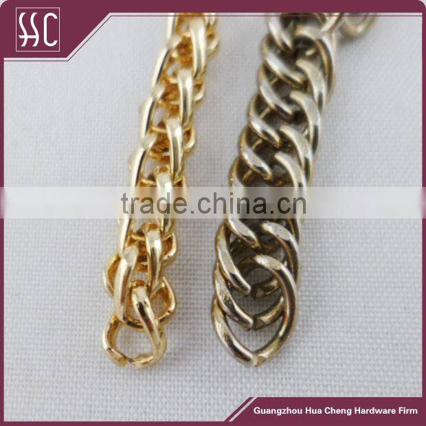 (Guangzhou China)gun metal plated metal chain with small snap hook,decorative metal chain for single shoulder bag