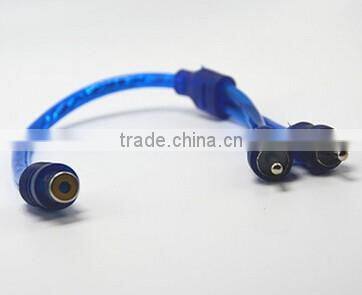 RCA Female to 2*RCA Male audio cable blue color cabletolink top quality