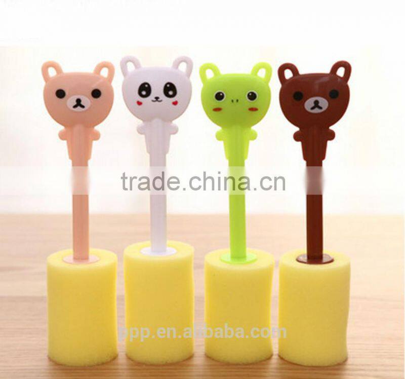 bear shaped sponge cup cleaning brush children color sponge bottle cleaning brushes