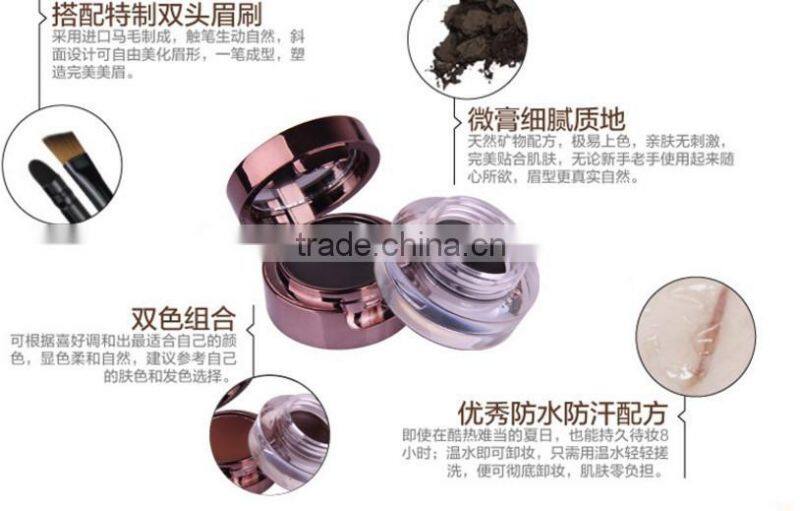 MusicFlower 2 in 1 Brown+Black Eyebrow Extension Kit Brow Powder Eyeliner Cream 24hours Long Lasting Waterproof Eye Liner