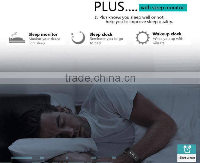 best selling I5 Plus Smart Bracelet Bluetooth 4.0 Waterproof Sleep Monitor Smart band Android 4.3 & IOS7.0 smart watch
