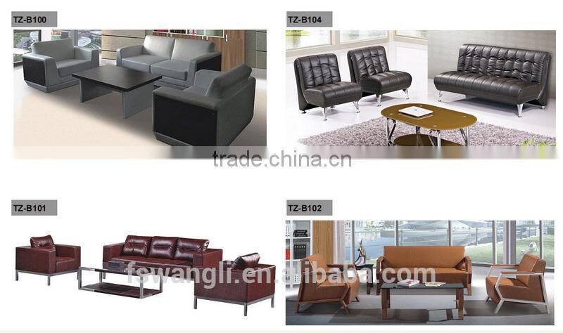 Stainless steel purple leather office sofa set