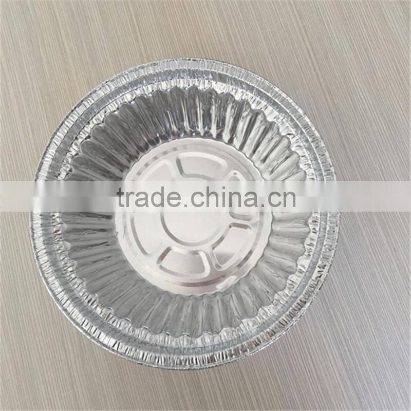 Recyclable aluminum foil lunch box with foil lids, round salad container takeaway