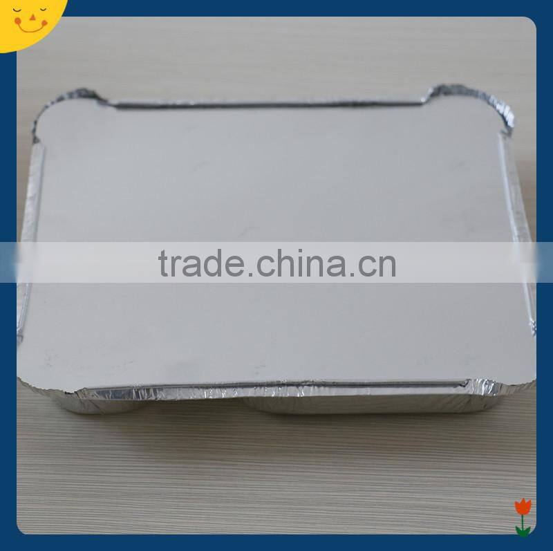 Disposable 4- compartment aluminium foil box for food packaging