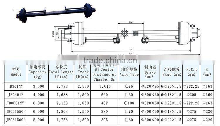Farm semi trailer lift axle air suspension