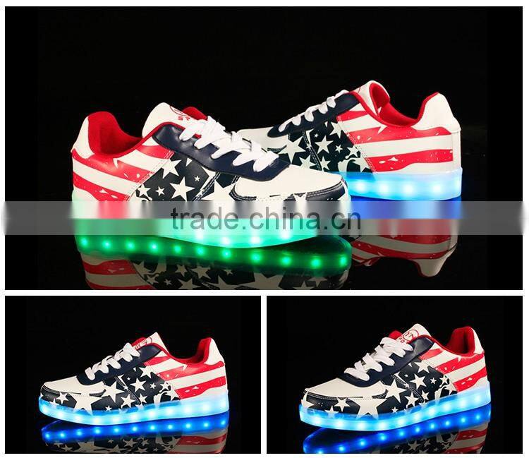 Hot Selling Rechargeable LED Light High Quality Flag Shoes Light Up Shoes