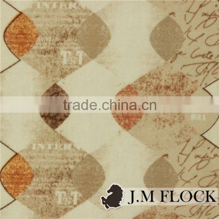 Best fabric textile supplier polyester flocking digital custom printed fabric