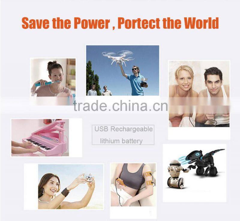 Hot AA 1.5V USB battery rechargeable lithium ion battery for toy car